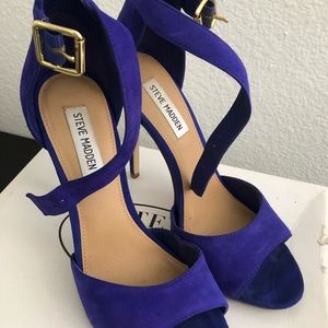Steve Madden open toe royal blue heels